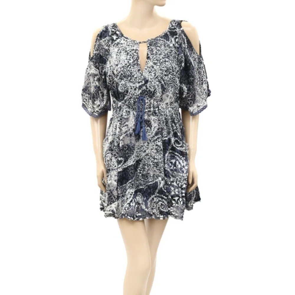 Free People Love Birds Printed Tunic Mini Dress – Size M – NWT